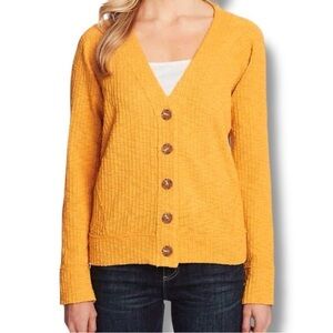 Two By Vince Camuto Goldenrod Long Sleeve Button Front Cardigan Sweater Large